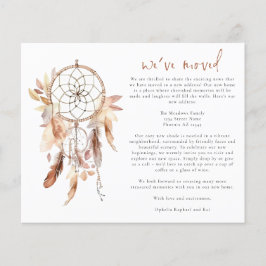 Flyer PAPEL Boho Watercolor Dreamcatcher Novo Endereço