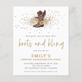 Flyer PAPEL | Boots Bling Cowgirl Bachelorette Disco