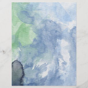 Flyer Papel, Caminho Florido Aquarela, Céu Azul