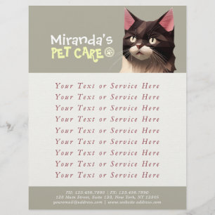 Flyer Papel Cat Cortado Arte Pet Care Comida Compro Clín