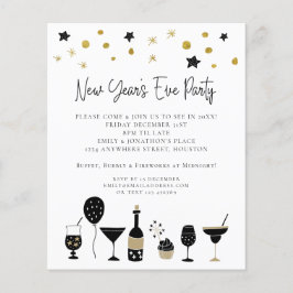 Flyer PAPEL | Cocktails Dourado Convite para Véspera de