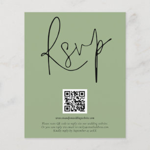 Flyer PAPEL   Código QR Script Wedding Sage RSVP