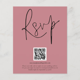Flyer PAPEL   Código QR Script Wedsty Rosa RSVP