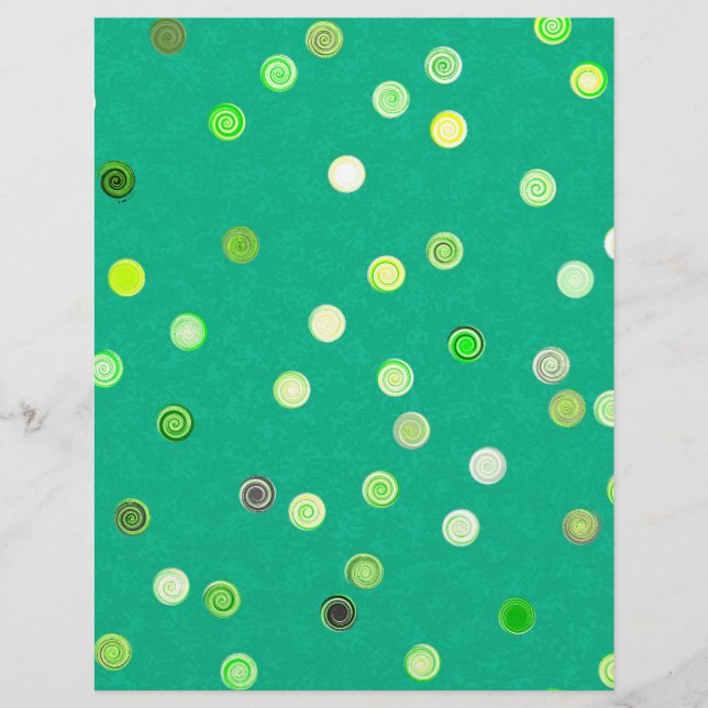 Flyer Papel colorido em espiral com bolinhas verdes em a (Frente)