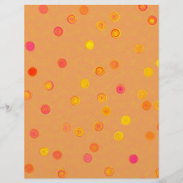 Flyer Papel colorido em laranja com bolinhas e espiral -