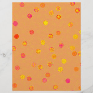 Flyer Papel colorido em laranja com bolinhas e espiral -