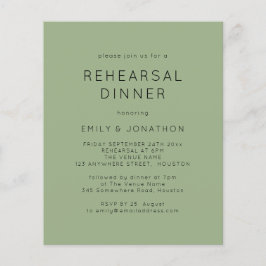 Flyer PAPEL| Convite de casamento de Janto de ensaio de