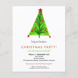 Flyer PAPEL | Convite de Festa de Natal da Árvore Contem