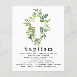 Flyer PAPEL | Convite De Folhas Botânicas Para Batismo C