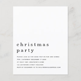 Flyer PAPEL | Convite para a festa de Natal Mínimo Preto
