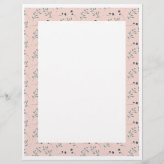 Flyer Papel de Borda Floral para Impressora de Papelaria