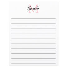 Papel de Carta do Monograma Ligado Minimalista de 