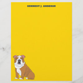 Flyer Papel de carta Personalizado do Bulldog Inglês