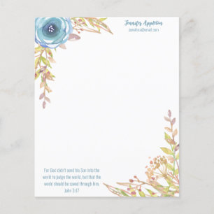 Flyer Papel de Carta Personalizado Escritura Azul po