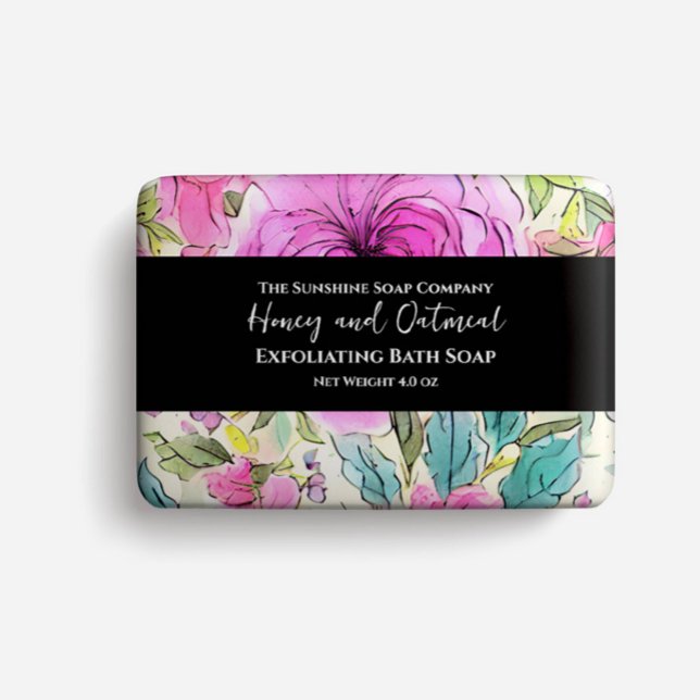 Flyer Papel de embalagem de sabão - Flores rosa (Criador carregado)