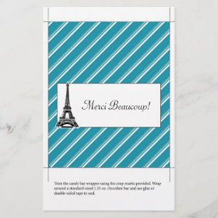 Flyer Papel de embrulho de barra de chocolate   Obrigado