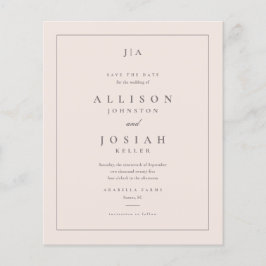 Flyer Papel de Orçamento Clássico Casamento Salvar Data
