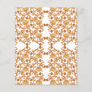 Flyer Papel de parede, cor de laranja e branco, com desi