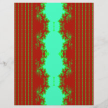 Papel de Scrapbook Natal Fractal Vermelho e Verde 