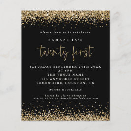 Flyer PAPEL | Dourada Brilhante 21 Convite de festas Pre