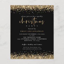 Flyer PAPEL | Dourada Festa de Natal Glitter Convite Pre