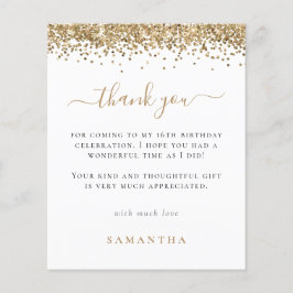 Flyer PAPEL | Dourada Foto Glitter Sweet 16 Obrigado