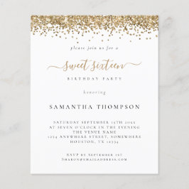 Flyer PAPEL | Dourada Glitter 16 Doce Convite