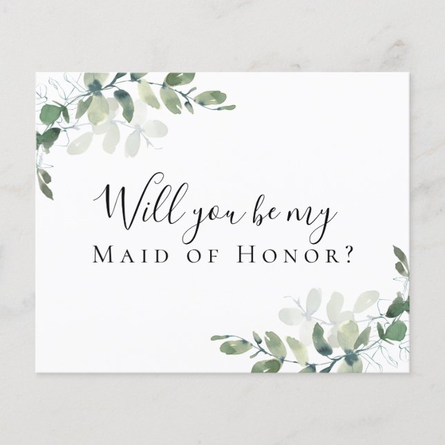 Flyer PAPEL Eucalipto Você Será Minha Dama de Honra (Frente)