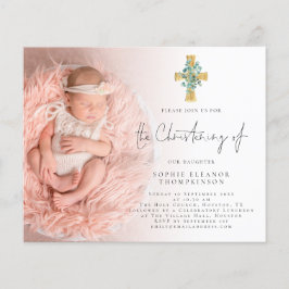 Flyer PAPEL | Eucalyptus Cross Photo Christening Convite