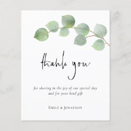 Flyer PAPEL | Eucalyptus Leaf Script Photo Obrigado