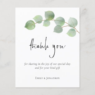 Flyer PAPEL   Eucalyptus Leaf Script Photo Obrigado