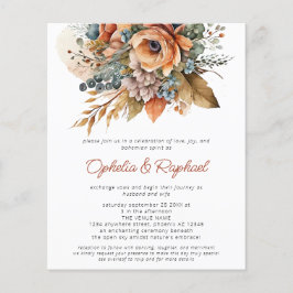 Flyer PAPEL Fall Florals Terracotta Boho Casamento