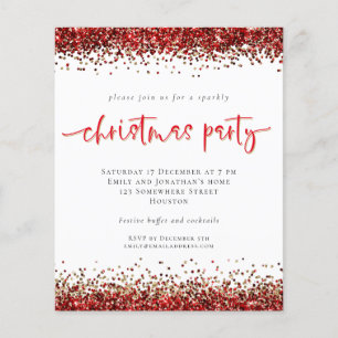 Flyer PAPEL   Festa de Natal Red Dourado Glitter Convida