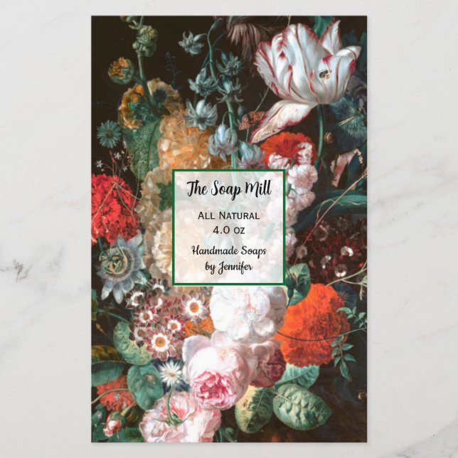 Flyer Papel Floral para moldagem de sabão 5,5"x8,5" (Frente)