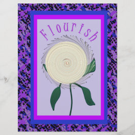 Flyer Papel Florido Roxo em Volume para Álbum de Recorte