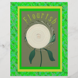 Flyer Papel Florido Verde em Volume para Álbum de Recort