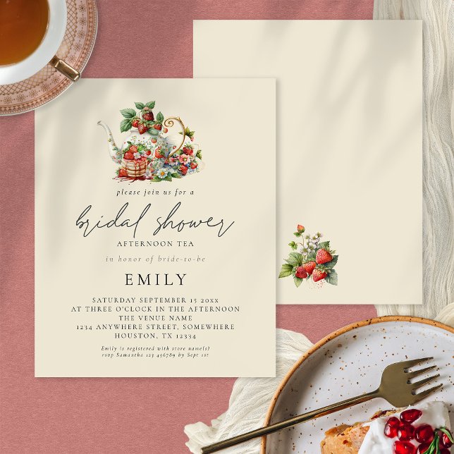 Flyer PAPEL | Morangos À Tarde Chá de panela (Criador carregado)