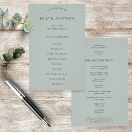 Flyer PAPEL | Programa de Casamento Verde Simples Silver