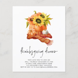 Flyer PAPEL | Pumpkin Girassóis Janto de Ação de Graças