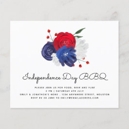 Flyer PAPEL | Red White Blue Florals 4 de julho Convite