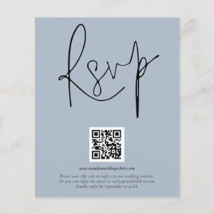 Flyer PAPEL RSVP Azul Dusty com Script de Código QR