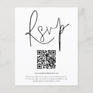 Flyer PAPEL   RSVP de Casamento de Script de Código QR