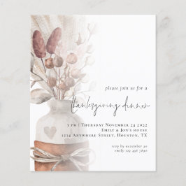Flyer PAPEL Rustic Pampas Grass , Convite para Ação de G