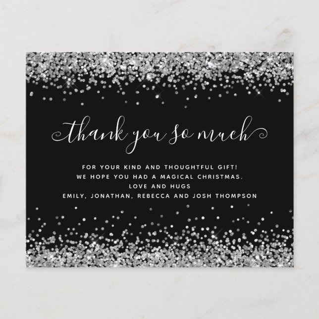 Flyer PAPEL | Silver Glitter Natal Negro Obrigado (Frente)