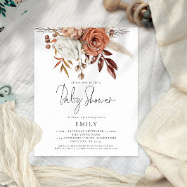 Flyer PAPEL Terracotta Florals Convite para Chá de frald