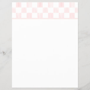 Flyer Papel Timbrado Xadrez Branco e Rosa em Branco