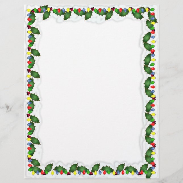 Flyer Papelaria de Natal Holly Lights (Frente)