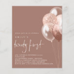 Flyer PAPER Balloons Script Rose Gold 21st Party Invite<br><div class="desc">Paper Balloons Script Rose Gold 21st Party Invite. A great value PAPER (not card) alternative WITHOUT ENVELOPES at SMALLER size 4.5” x 5.6” and at a budget price. (Standard A6 envelopes are the nearest size to fit). Contemporary elegance for your twenty first invitations with rose gold and white balloons to...</div>