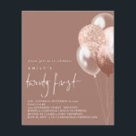 Flyer PAPER Balloons Script Rose Gold 21st Party Invite<br><div class="desc">Paper Balloons Script Rose Gold 21st Party Invite. A great value PAPER (not card) alternative WITHOUT ENVELOPES at SMALLER size 4.5” x 5.6” and at a budget price. (Standard A6 envelopes are the nearest size to fit). Contemporary elegance for your twenty first invitations with rose gold and white balloons to...</div>