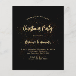 Flyer PAPER Classy Gold Black Christmas Party Invite